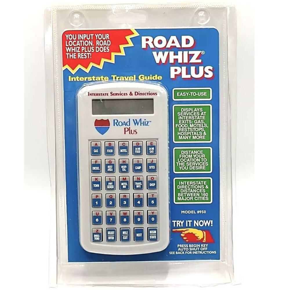 Vintage Road Whiz Plus Model 950 Interstate Travel Guide Direction NOS